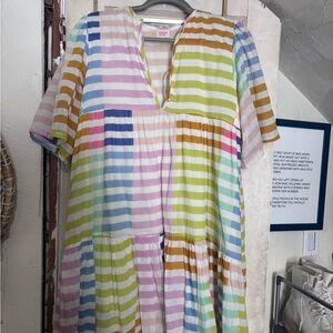 Colorful Striped Women's Swim Coverup